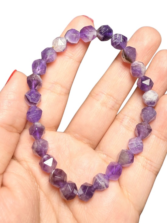 Jewelry - Star Cut Amethyst Bracelet 8mm